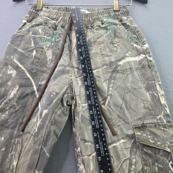 Telepatia Camo Cargo Joggers Mens Small Green Brown Tree Forest Utility Pants - Picture 5 of 9